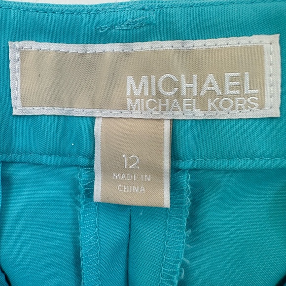 Michael Michael Kors Turquoise Flat Front Shorts Belted Size 12 - Picture 4 of 9